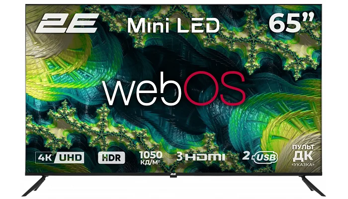 Телевизор 2E 65A88H 65" MiniLED 4K 60 Hz Smart WebOS Black, фото № 1