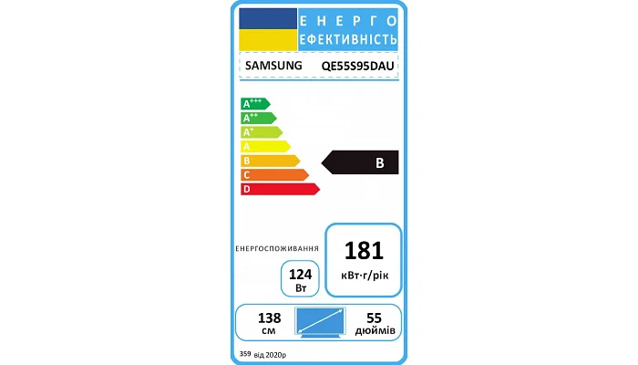 Телевізор Samsung QE55S95DAUXUA 55" OLED 4K UHD 100 Гц (144 Гц) Smart Tizen Black, фото № 6