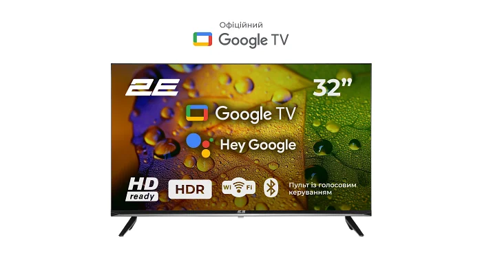 Телевізор 2E (2E-32A07KH) 32" LED HD 60Hz Smart Google TV Black, фото № 2