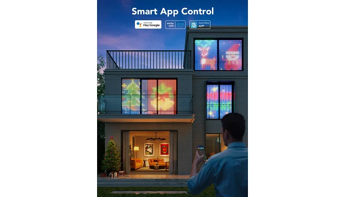 LED гірлянда «штора» Govee Smart LED H70B1 Curtain Light RGB, 520 LEDs, IP65/IP44 (10 м), фото № 7