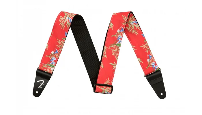 Гітарний ремінь FENDER STRAP 2" HAWAIIAN STRAPS RED FLORAL, фото № 1