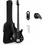 Бас-гітара з чохлом та аксесуарами Donner Music DPJ-100 Electric Bass Guitar Black EC1386