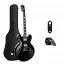 Напівакустична гітара з чохлом та аксесуарами Donner Music DJP-1000 Semi-Hollow Electric Guitar Black EC1382
