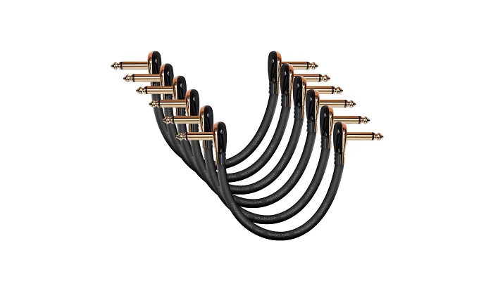 Набір інструментальних патч-кабелів Donner Music Professional Guitar Effect Pedal Cable 6 inch 6-Pack EC889X6, фото № 1