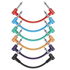 Набір інструментальних патч-кабелів Donner Music 6 Inch Guitar Patch Cable Colored cable 6-Pack EC2009