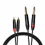 Міжблочний кабель 2 x RCA тато - Jack 6.3 x 2 моно тато Cascha CCA-A1CJ3 (Advanced Line Audio Cable Cinch, 3 м)