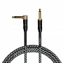 Інструментальний кабель Jack 6.3 моно тато - Jack 6.3 моно тато Cascha CCP-G2ABK3 (Professional Line Guitar Cable, Tweed Black, 3 м)
