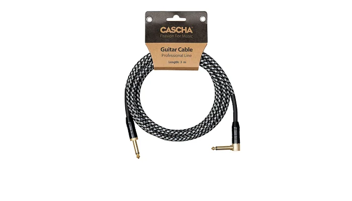 Інструментальний кабель Jack 6.3 моно тато - Jack 6.3 моно тато Cascha CCP-G2ABK6 (Professional Line Guitar Cable, Tweed Black, 6 м), фото № 1