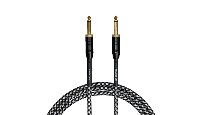Інструментальний кабель Jack 6.3 моно тато - Jack 6.3 моно тато Cascha CCP-G2SBK3 (Professional Line Guitar Cable, Tweed Black, 3 м), фото № 3