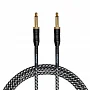 Інструментальний кабель Jack 6.3 моно тато - Jack 6.3 моно тато Cascha CCP-G2SBK6 (Professional Line Guitar Cable, Tweed Black, 6 м)