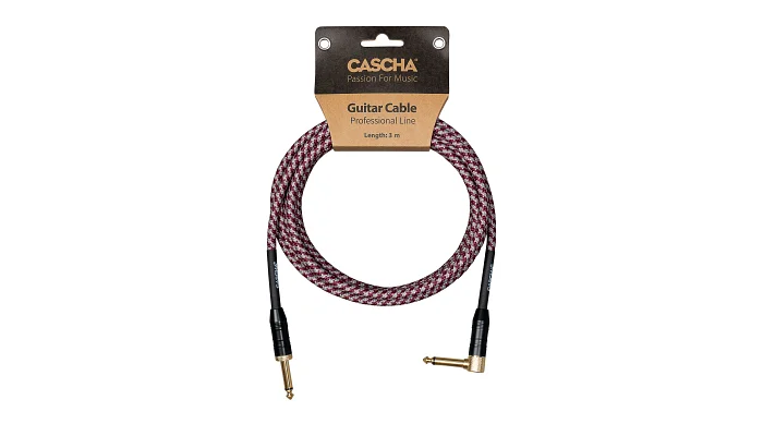 Інструментальний кабель Jack 6.3 моно тато - Jack 6.3 моно тато Cascha CCP-G2ARD3 (Professional Line Guitar Cable, Tweed Red, 3 м), фото № 1