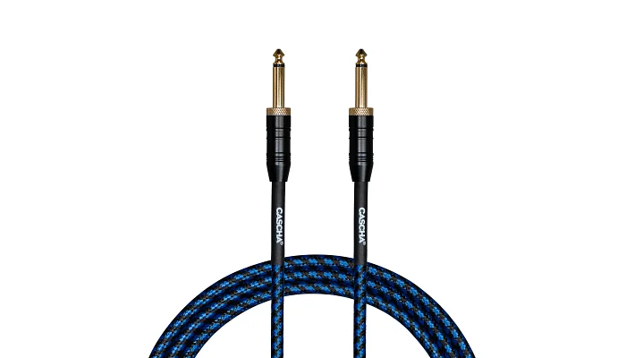 Інструментальний кабель Jack 6.3 моно тато - Jack 6.3 моно тато Cascha CCP-G2SBL3 (Professional Line Guitar Cable, Tweed Blue, 3 м), фото № 3