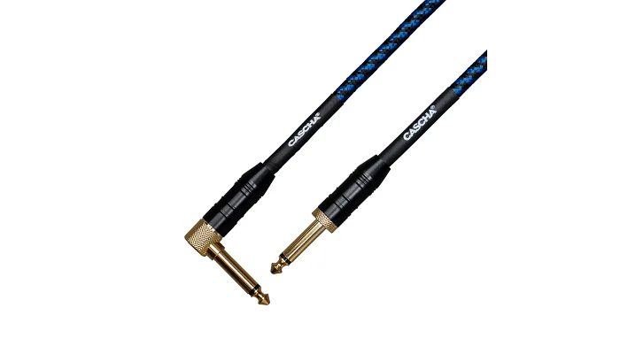 Інструментальний кабель Jack 6.3 моно тато - Jack 6.3 моно тато Cascha CCP-G2ABL6 (Professional Line Guitar Cable, Tweed Blue, 6 м), фото № 4