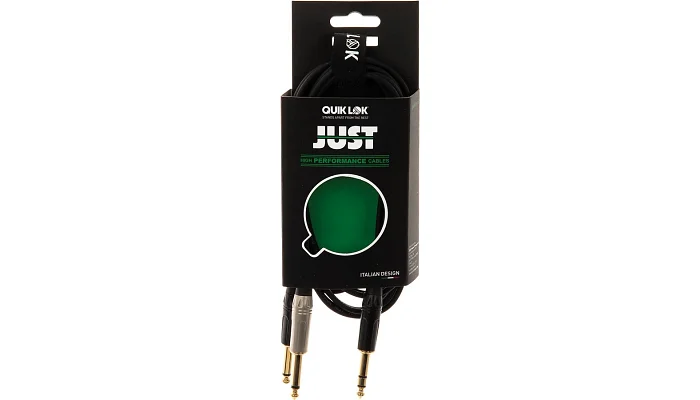 Межблочный кабель 2 x Jack 6.3 мм моно папа - Jack 6.3 мм стерео папа QUIK LOK JUST JS2JM 3m, фото № 1