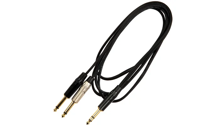 Міжблочний кабель 2 x Jack 6.3 мм моно тато - Jack 6.3 мм стерео тато QUIK LOK JUST JS2JM 3m, фото № 2