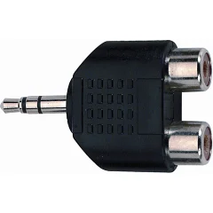 Переходник 2 х RCA мама - mini jack 3.5 мм стерео папа QUIK LOK AD273