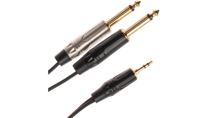 Міжблочний кабель Jack 6.3 x 2 моно тато - mini jack 3.5 стерео тато QUIK LOK JUST J352J 1m, фото № 4