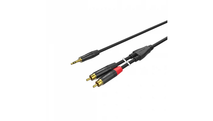 Межблочный кабель 2 x RCA - mini Jack 3.5 мм стерео папа Roxtone PACC150L2, 2м, фото № 1