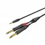 Міжблочний кабель mini jack 3.5 мм стерео тато - 2 x Jack 6.3 моно тато Roxtone PACC280L2, 2 м