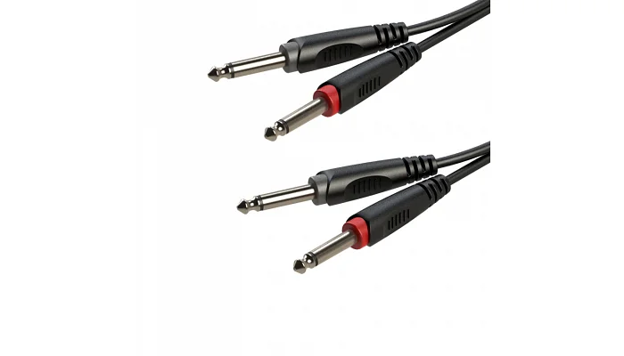 Міжблочний кабель 2 х Jack 6.3 мм моно тато - 2 х Jack 6.3 мм моно тато Roxtone SACC100L1, 1 м, фото № 1