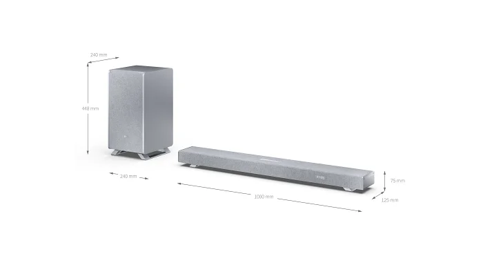 Саундбар SHARP HT-SBW53121 Silver, фото № 10