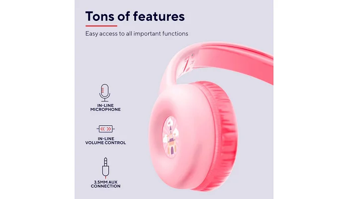 Накладні навушники Trust Nouna Headphones (pink), фото № 11