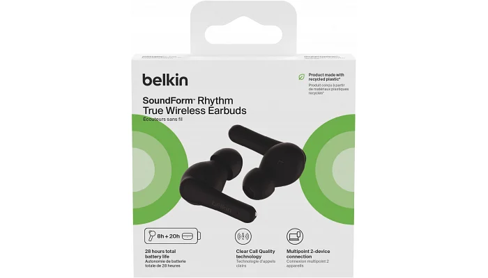 Бездротові вакуумні TWS навушники Belkin Soundform Rhythm True Wireless (black), фото № 7