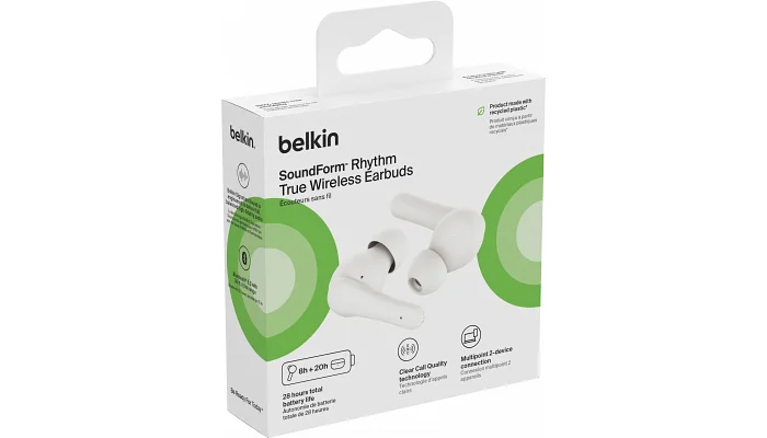 Бездротові вакуумні TWS навушники Belkin Soundform Motion True Wireless (white), фото № 8
