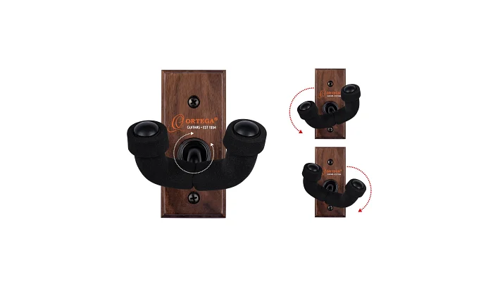 Настінний тримач для укулеле Ortega OUH-1WN Black Walnut, фото № 5