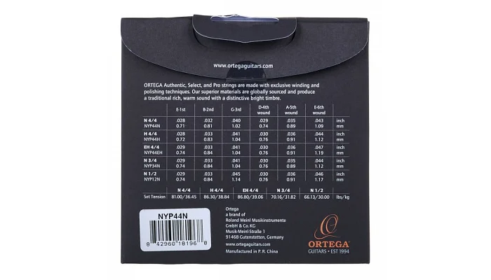 Набір струн для класичної гітари Ortega Custom Pro Coated Crystal Nylon NYP44N Normal Tension, фото № 2