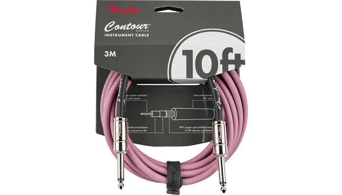 Інструментальний кабель Jack 6,3 мм моно папа - Jack 6,3 мм моно папа FENDER CABLE CONTOUR SERIES 10' BURGUNDY MIST, фото № 1