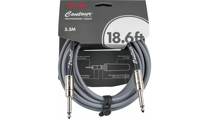 Інструментальний кабель Jack 6,3 мм моно папа - Jack 6,3 мм моно папа FENDER Contour™ Series Instrument Cables 5,5 м Inca Silver, фото № 1