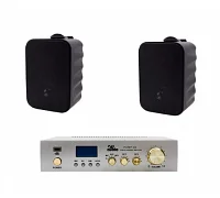 Комплект звуку з 2-х колонок і підсилювача 4all Audio SET 2xWALL 420E Black 1xPAMP-60-BT