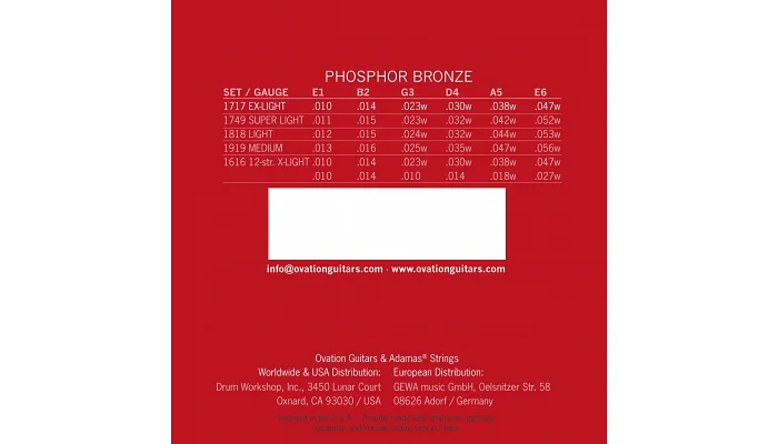 Струни для акустичної гітари Adamas Phosphor Bronze Round Core 1818RC, 12-53w (6 шт.), фото № 2