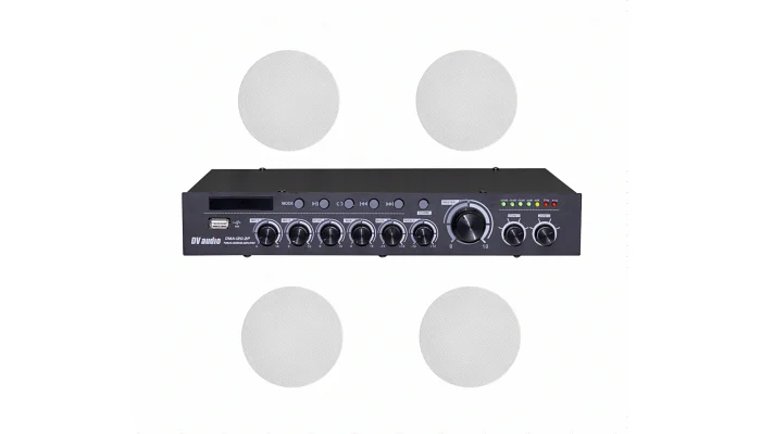 Комплект звуку DV audio DMA1204CMG6W для приміщення до 120м², фото № 1