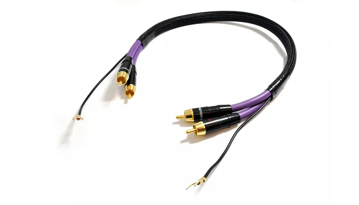 Межблочный кабель Melodika Purple Phono cable 2xRCA with grounding (1,5m), фото № 3