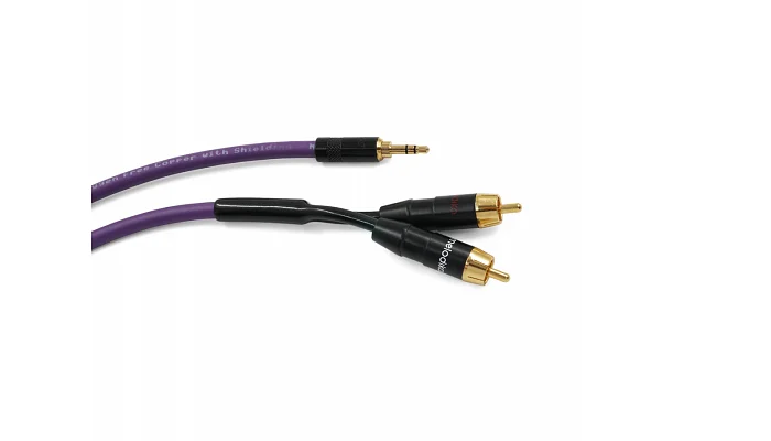 Межблочный кабель Melodika Purple Stereo jack cable 3.5mm - 2xRCA (2m), фото № 5
