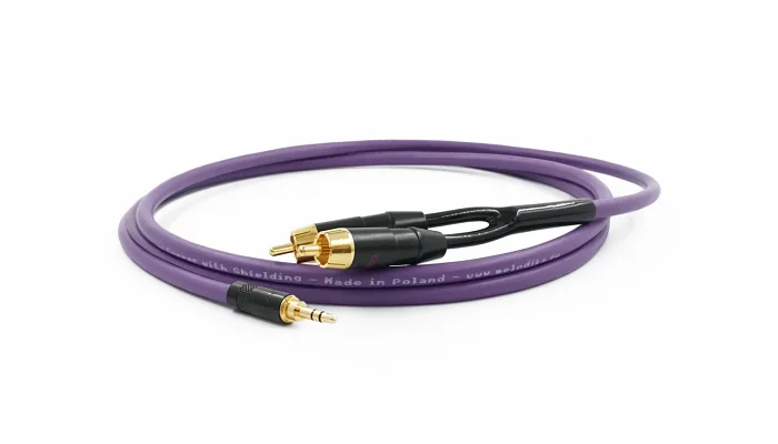 Міжблочний кабель Melodika Purple Stereo jack cable 3.5mm - 2x RCA (1,5m), фото № 6