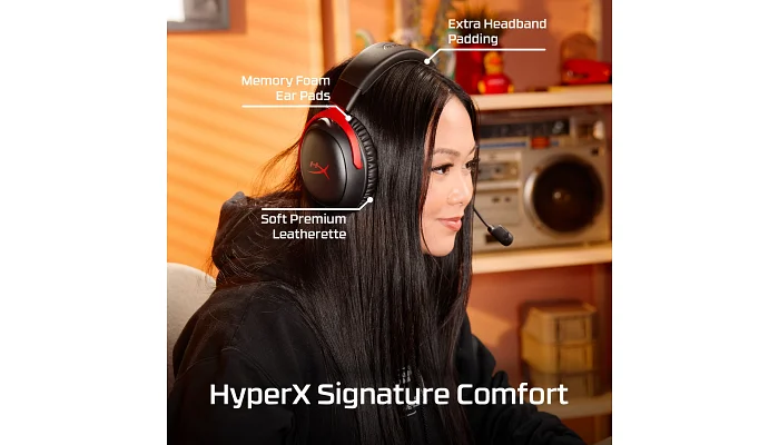 Гарнітура ігрова HyperX Cloud III S (black-red), фото № 13
