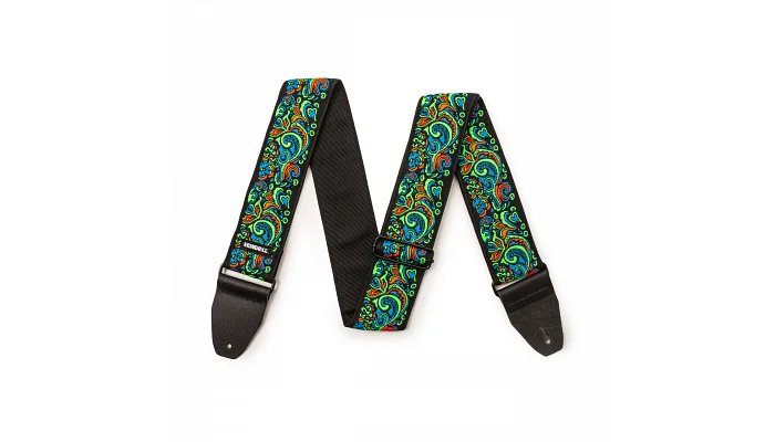 Гітарний ремінь DUNLOP JH27 BLACKLIGHT LOVE DROPS BLUE STRAP, фото № 2