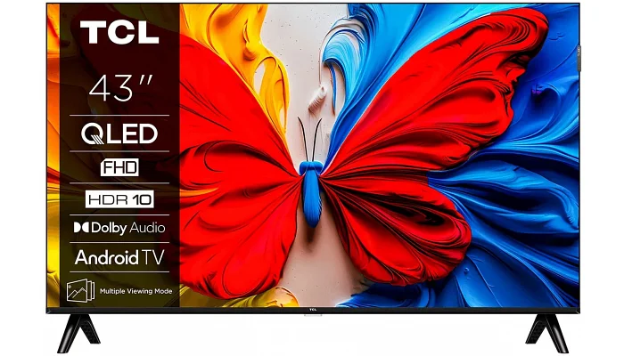 Телевізор 43" TCL QLED, FHD, 60Hz, Smart Android TV, Black, фото № 1