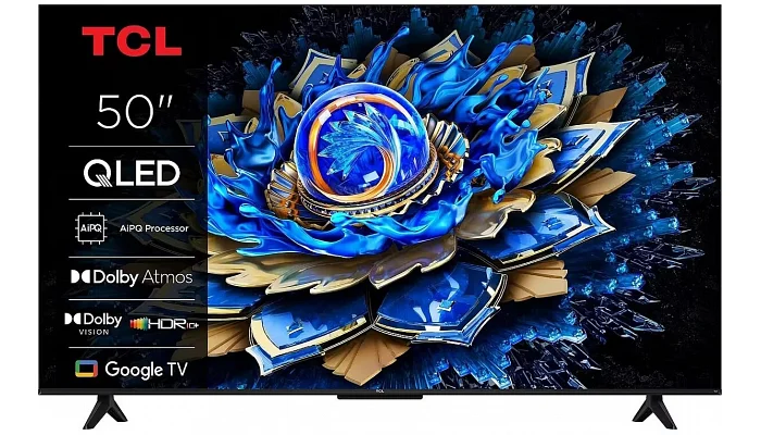 Телевизор 50" TCL QLED, 4K, 60Hz, Smart Google TV, Black, фото № 1
