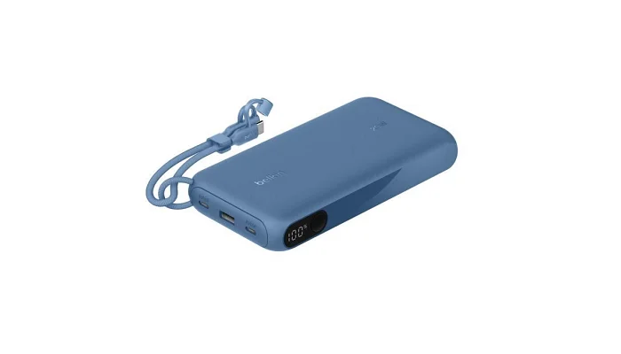 Портативний літій-іонний зарядний пристрій Power Bank Belkin 20000мА·ч, 20Вт, с дисплеем (синій), фото № 5