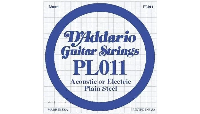 Струна для гітари DADDARIO PL011 Plain Steel 011, фото № 1