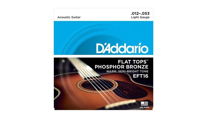 Набор струн для акустической гитары DADDARIO EFT16 FLAT TOPS LIGHT 12-53, фото № 1