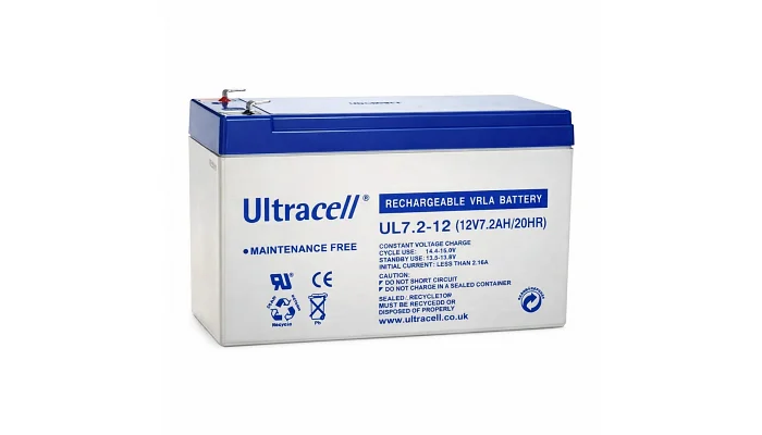 Акумуляторна батарея AGM Ultracell UL7,2-12 12V / 7.2Ah, фото № 1