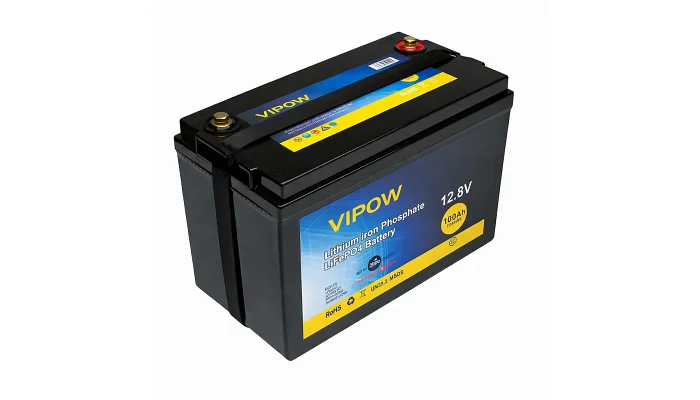 Акумуляторна батарея Vipow LiFePO4 12.8V / 100Ah, фото № 2