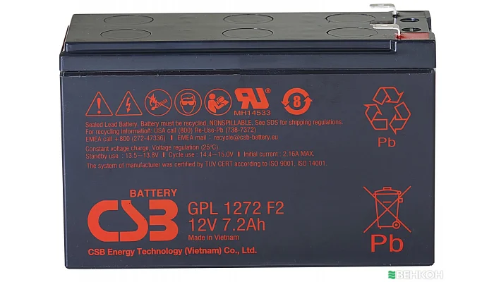 Акумуляторна батарея CSB HR1234WF2 12V / 9Ah, фото № 1