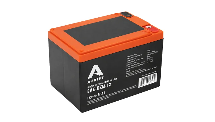Тягова акумуляторна батарея AGM AZBIST 6-DZM-12, M5, 12V / 12Ah, фото № 1