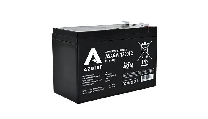 Аккумулятор AGM AZBIST Super ASAGM-1290F2 12V / 9.0Ah, фото № 1